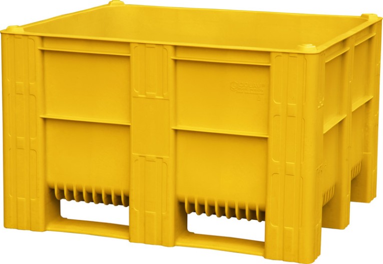 BoxPallet 1200х1000х740 мм сплошной желтый купить в Саратове