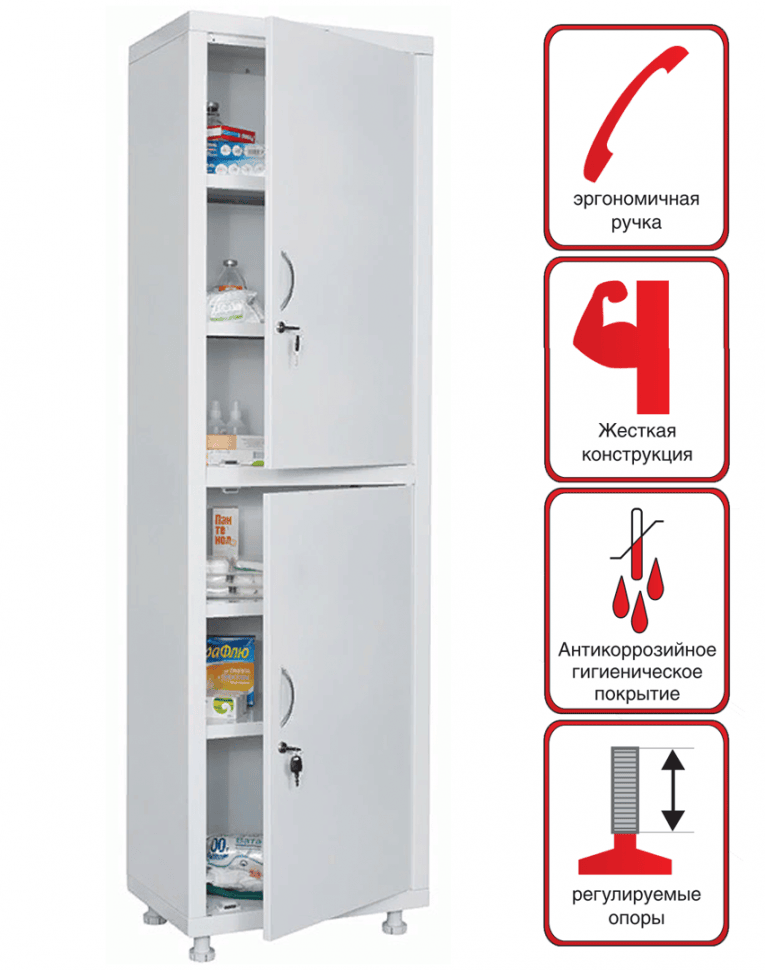 Медицинский шкаф HILFE МД 1 1657/SS купить в Саратове