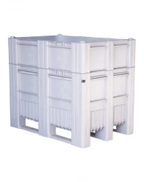 BoxPallet 1200х800х1035 сплошной, на полозьях серый