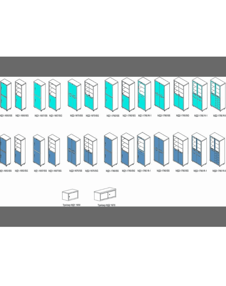 Медицинский шкаф HILFE МД 2 1670/SG купить в Саратове