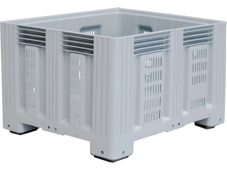 Контейнер 1200х1000х758 перфорированный, на ножках серый купить в Саратове