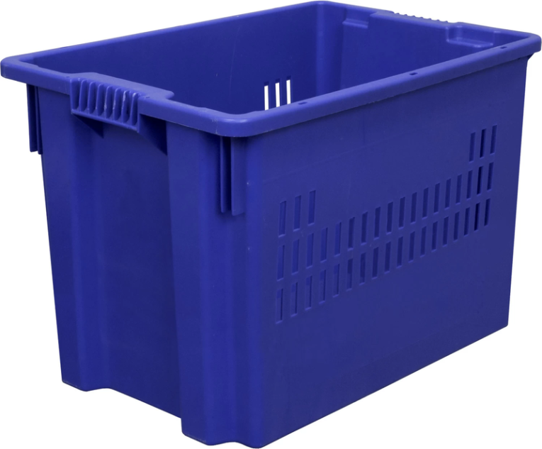 Ящик 600х400х400 дно сплошное, стенки перфорированные синий купить в Саратове Ящик 600х400х400 дно сплошное, стенки перфорированные синий купить в Саратове