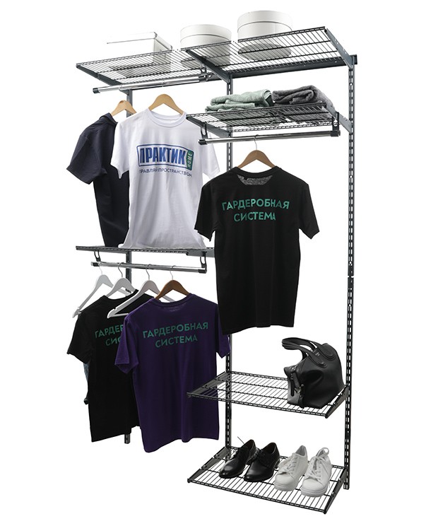 Гардеробная система Практик Home Optima G120 графит купить в Саратове Гардеробная система Практик Home Optima G120 графит купить в Саратове