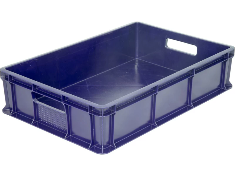 Ящик 600х400х140 мм сплошной с ручками синий купить в Саратове