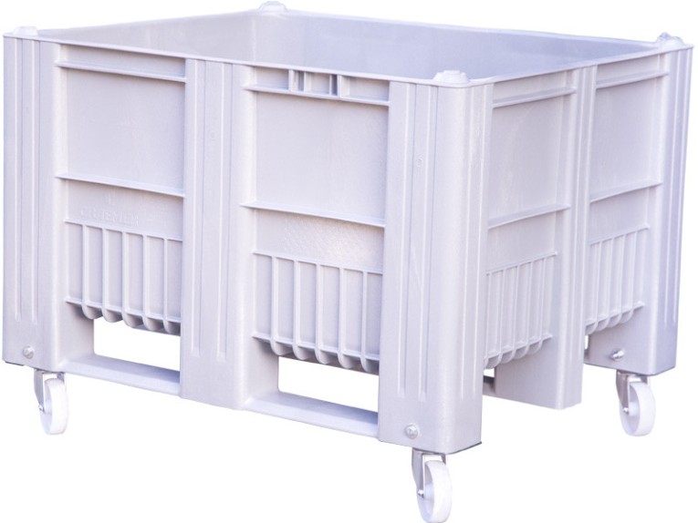BoxPallet 1200x1000x900 мм сплошной на колесах серый купить в Саратове