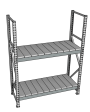 Стеллаж грузовой СГР 3000x1800x500 2 полки (металл)