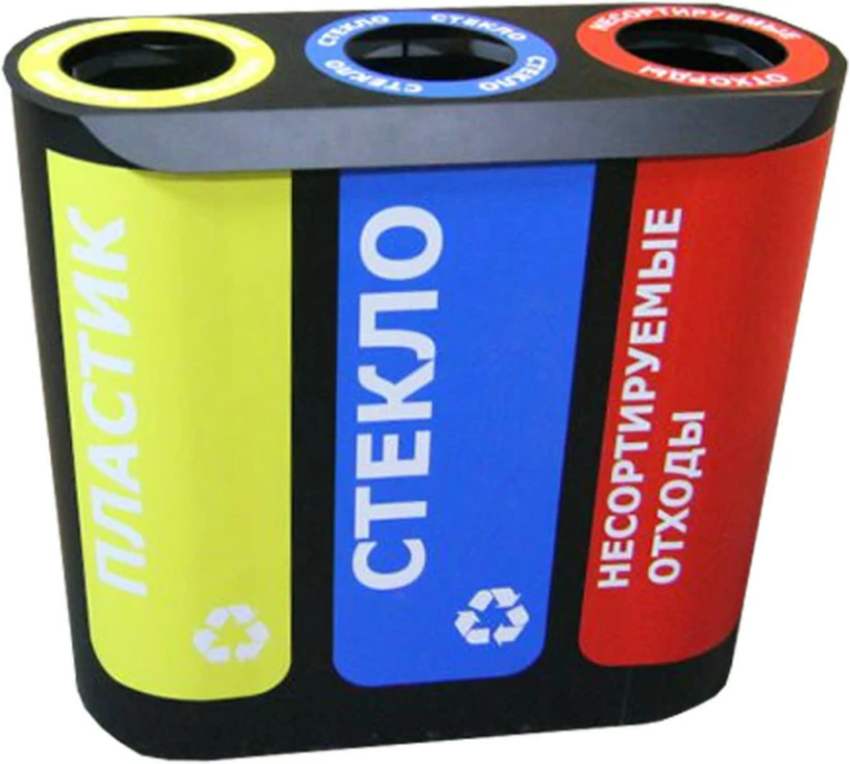 Урна для раздельного сбора мусора Альтернатива-3 с наклейками купить в Саратове