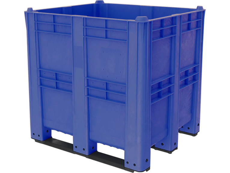 BoxPallet 1300х1150х1250 сплошной, на 3 полозьях синий купить в Саратове BoxPallet 1300х1150х1250 сплошной, на 3 полозьях синий купить в Саратове