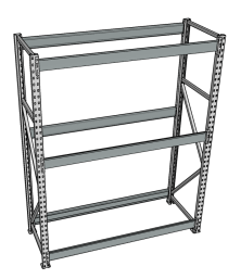 Стеллаж грузовой СГР 3000x1800x600 3 полки (без настила)