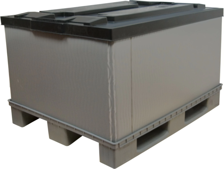 Контейнер 1200х800х860 мм сплошной разборный на п/паллет серый купить в Саратове