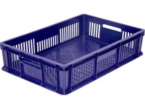 Ящик 600х400х140 мм перфорированный с полузакрытой ручкой синий Ящик 600х400х140 мм перфорированный с полузакрытой ручкой синий