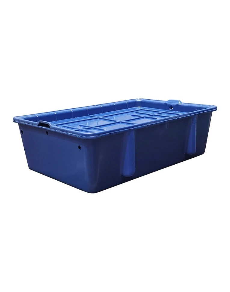 Ящик сырково-творожный 502х332х150 синий с крышкой