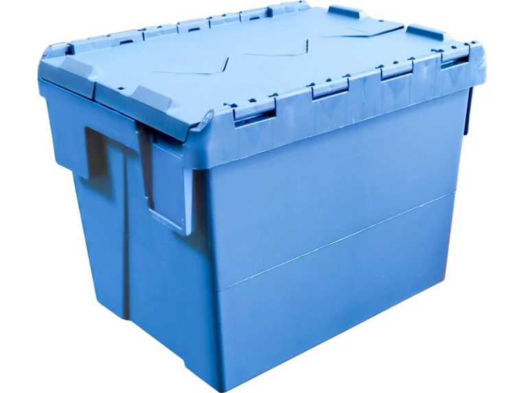 Ящик 400х300х306 сплошной, с крышкой синий купить в Саратове Ящик 400х300х306 сплошной, с крышкой синий купить в Саратове