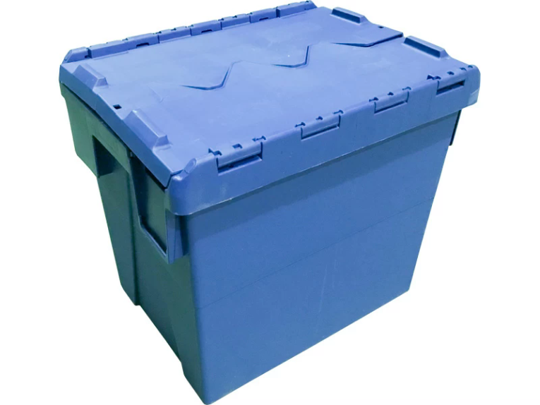 Ящик 400х300х356 сплошной, с крышкой синий купить в Саратове Ящик 400х300х356 сплошной, с крышкой синий купить в Саратове