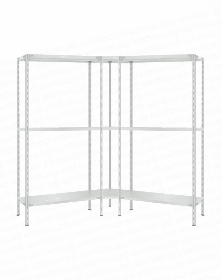 Стеллаж угловой 2000х1500х1500 (3 яруса глубиной 300мм) купить в Саратове