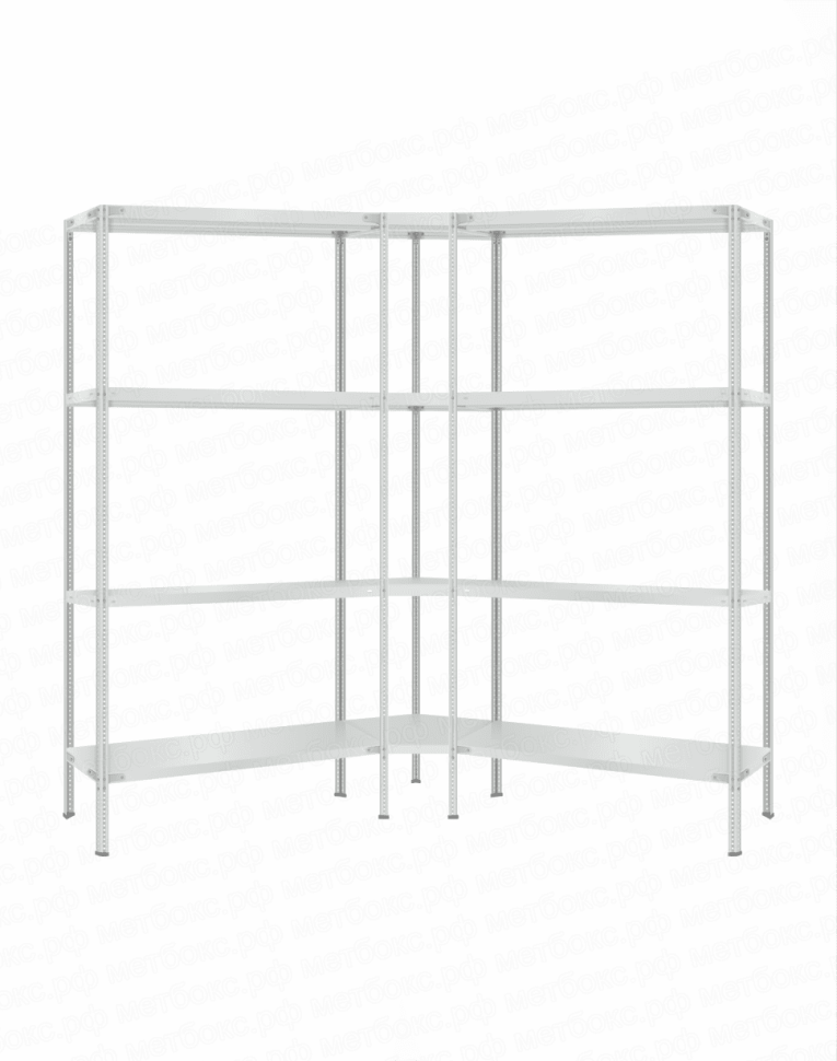 Стеллаж угловой 2000х1500х1500 (4 яруса глубиной 300мм) купить в Саратове