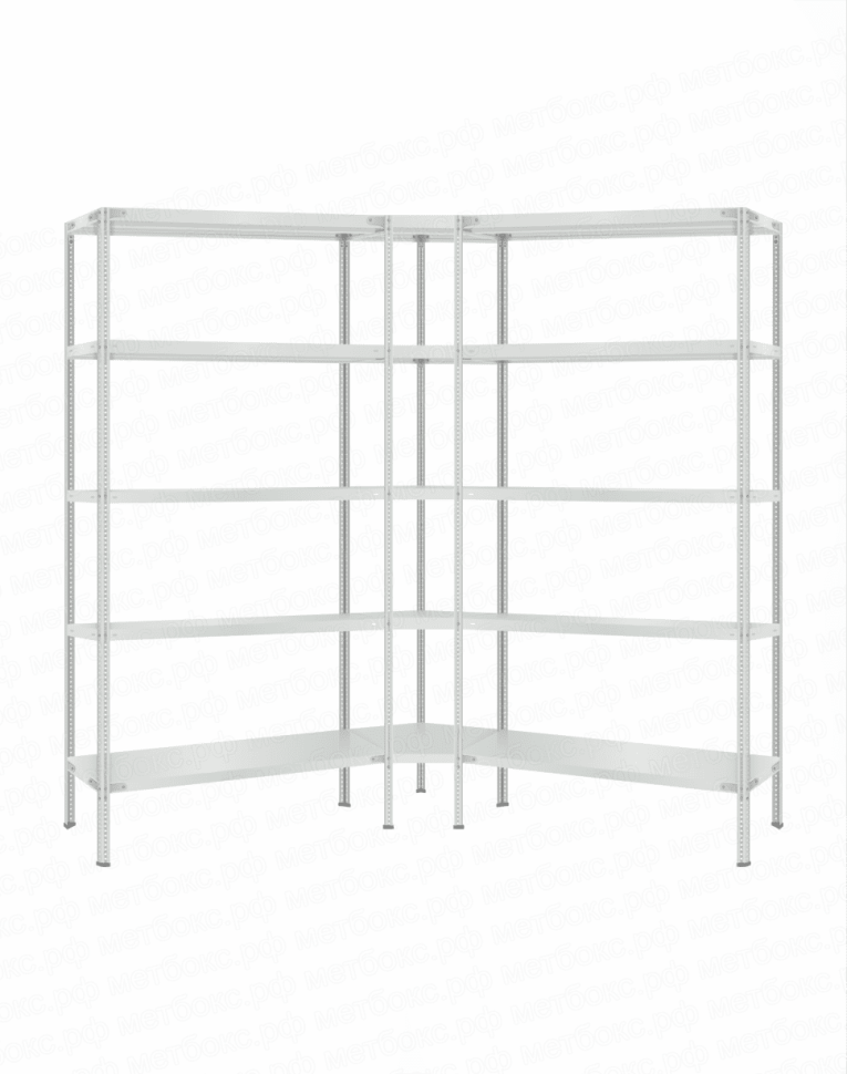 Стеллаж угловой 2000х1500х1500 (5 ярусов глубиной 300мм) купить в Саратове