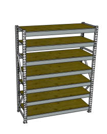 Стеллаж грузовой СГР 2000x1800x500 7 полок (фанера)