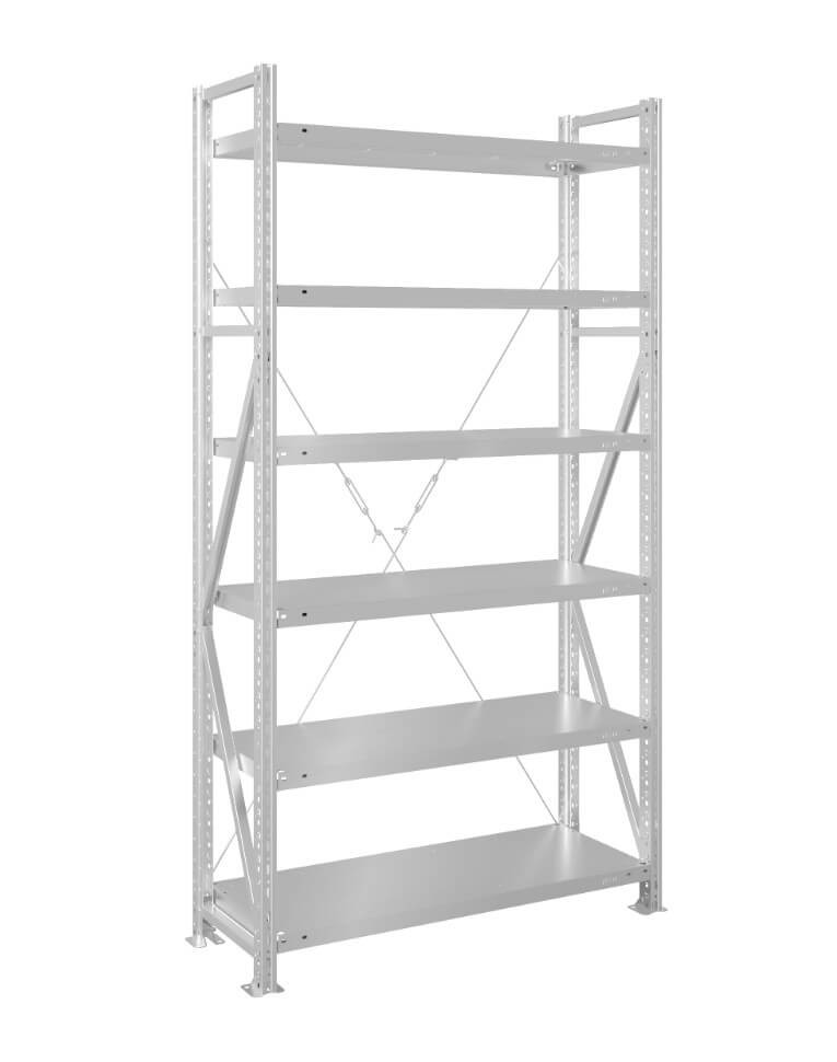 Стеллаж MS U 2500x1200x300 6 полок (280 кг, металл) купить в Саратове