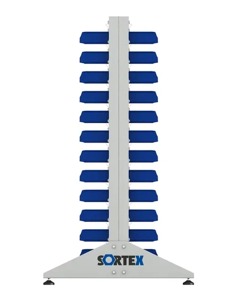 Стеллаж для пластиковых лотков SORTEX двухсторонний 1500x1000x800.01 купить в Саратове