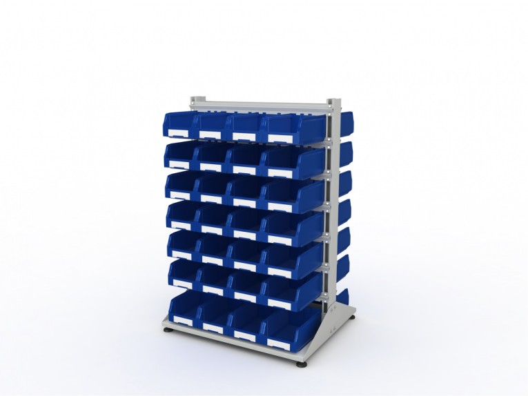 Стеллаж для пластиковых лотков SORTEX двухсторонний 1500x1000x800.03 купить в Саратове