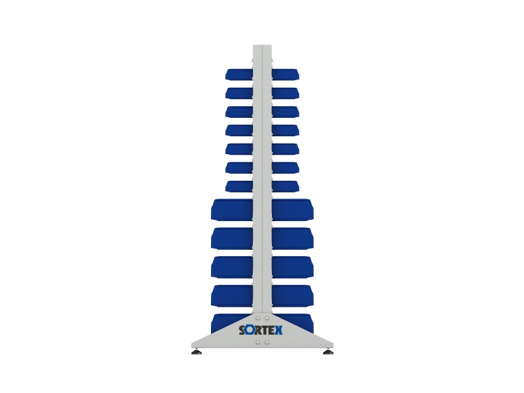 Стеллаж для пластиковых лотков SORTEX двухсторонний 1800x1000x800.04 купить в Саратове Стеллаж для пластиковых лотков SORTEX двухсторонний 1800x1000x800.04 купить в Саратове