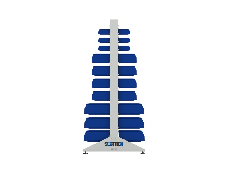 Стеллаж для пластиковых лотков SORTEX двухсторонний 1800x1000x800.05 купить в Саратове Стеллаж для пластиковых лотков SORTEX двухсторонний 1800x1000x800.05 купить в Саратове