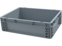 Ящик 400х300х120 сплошной, усиленное дно, цв. серый Ящик 400х300х120 сплошной, усиленное дно, цв. серый