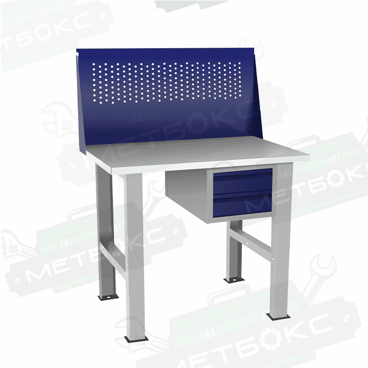 Верстак бестумбовый с подвесным ящиком ВП-Э с экраном купить в Саратове