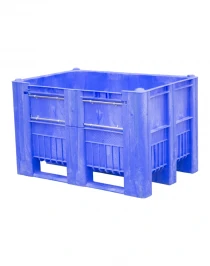 BoxPallet 1200х800х740 мм сплошной с верхней дверцей синий