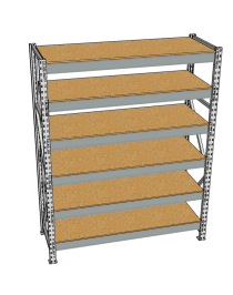 Стеллаж грузовой СГР 2500x1500x800 6 полок (ДСП)