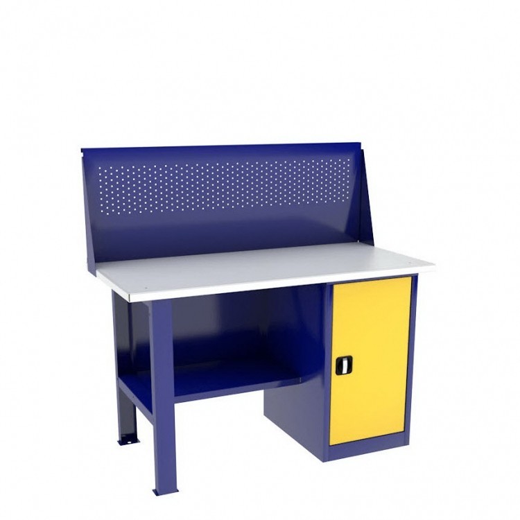 Однотумбовый слесарный верстак ВП-2/1,4 с экраном купить в Саратове