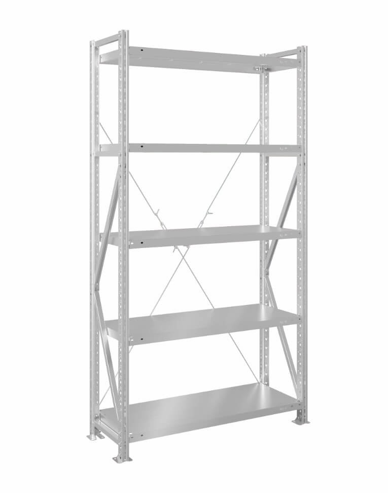 Стеллаж MS U 2500x1200x500 5 полок (350 кг, металл) купить в Саратове