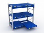 Стеллаж с выкатными платформами S-HEAVY 500 (3 яруса хранения)