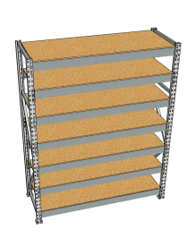 Стеллаж грузовой СГР 2500x1200x400 7 полок (ДСП)