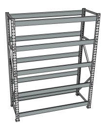 Стеллаж грузовой СГР 2500x1200x400 5 полок (без настила)